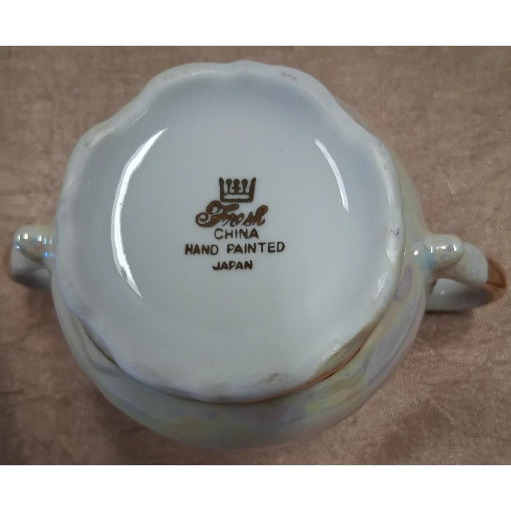 Vintage 1960s Made in Japan Courting Couple Demitasse Tea Set Gold Trim 13 Pc‎